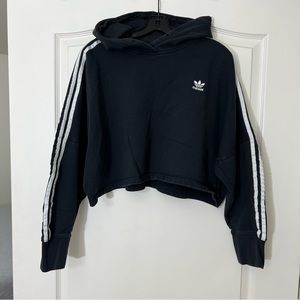 ⭐️Adidas Cropped Triple Stripe Hoodie - L